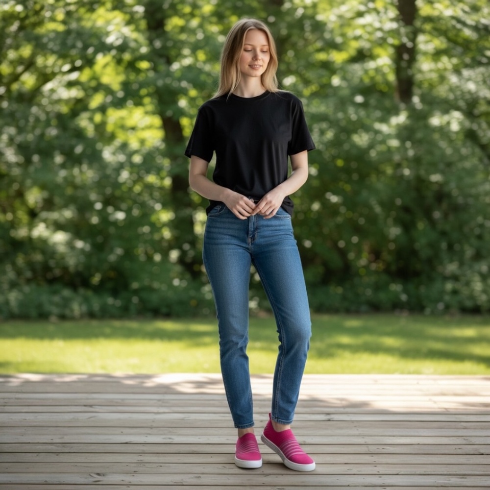 Bernie Mev Iris Slip-On Sneaker, Fuchsia, Rhinestone Sole, Comfort Knit - NWB - Picture 3 of 7